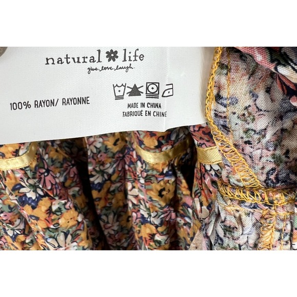 Natural Life Skirt Womens XS Maxi Floral Boho Hippie Cottagecore Peasant Ruffle - Picture 10 of 11